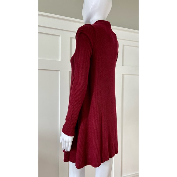 Lulus Ribbed Lightweight Sweater Ruby Red Dress XS* Stylish Cardigan WD39 - Picture 7 of 10